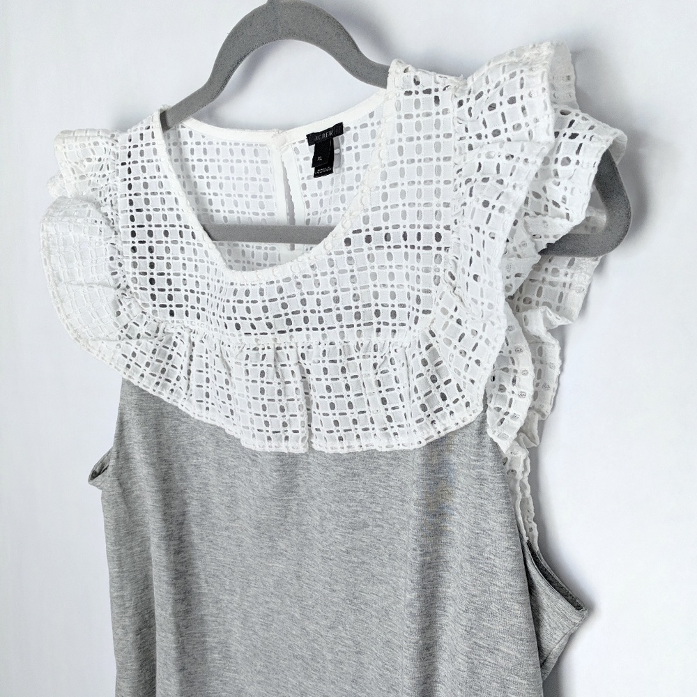 J. Crew - Grey and White Top - Picture 2 of 5